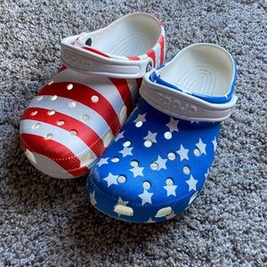 Adult crocs patriotic colors m7/w9 great condition